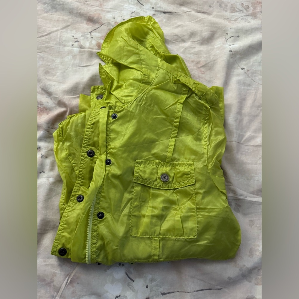 Luisa Cerano Women Lightweight Coated Neon Green Yellow Blazer Jacket